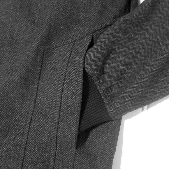 Y2k Elixir Jacket XL Gray tweed full Zip Hooded Insulated Lining pockets Aviator - Picture 4 of 9